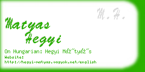 matyas hegyi business card